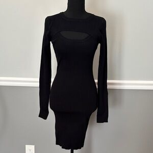Better Be Elegant Black Long Sleeve Dress